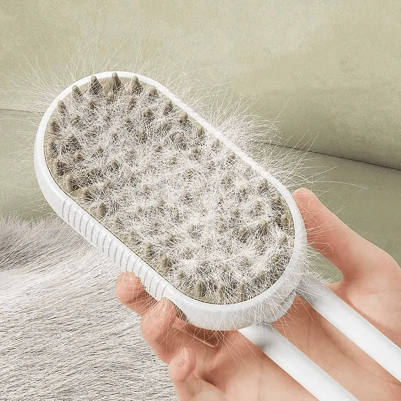 VapoPet – Cepillo 3 en 1 con Vapor Suave para Mascotas