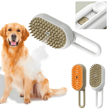 VapoPet – Cepillo 3 en 1 con Vapor Suave para Mascotas