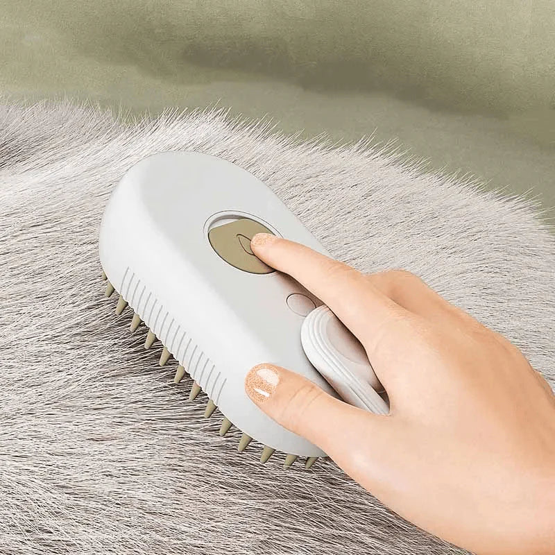 VapoPet – Cepillo 3 en 1 con Vapor Suave para Mascotas